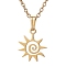 201 Stainless Steel Pendnat Necklaces,  304 Stainless Steel Cable Chain Necklaces, Sun, 15.94 inch(40.5cm), Sun: 18.5x13mm