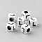 Opaque Acrylic Beads, Letter Style, Cube, Letter.L, 6x6x6mm, Hole: 3mm, about 3000pcs/500g