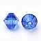 Transparent Acrylic Beads, Bicone, Blue, 8x7.5mm, Hole: 2mm, about 2640pcs/500g