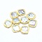 Natural Cultured Freshwater Pearl Beads, with Electroplated Polymer Clay, Rhombus, Golden, 15~17x15~18x3~5mm, Hole: 0.8~1mm