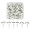 50Pcs 3 Style Angel Plastic Imitation Pearl Pendants, with 304 Stainless Steel Loop, Antique Silver & Stainless Steel Color, 25mm, Hole: 2.5mm