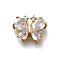 Brass Micro Pave Cubic Zirconia Pendants, Cadmium Free & Nickel Free & Lead Free, Butterfly Charms, Real 18K Gold Plated, 10x12.5x5mm, Hole: 1.8mm