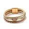 Vintage Leather Bracelet with European and American White Crystal Inlaid Diamonds - Magnetic Buckle., 0.1cm