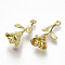Rack Plating Alloy Pendants, Cadmium Free & Lead Free, Flower, Light Gold, 26x11.5x10mm, Hole: 1.5mm