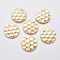 201 Stainless Steel Pendants, Textured, Flat Round with Honeycomb , Golden, 20x0.7mm, Hole: 2mm