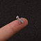 316L Surgical Stainless Steel Micro Pave Clear Cubic Zirconia Cartilage Earrings, Stainless Steel Color, Letter N, 6mm, Pin: 1.2mm