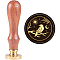 Brass Wax Seal Stamp with Handle, for DIY Scrapbooking, Raven Pattern, 89x30mm