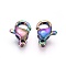 Ion Plating(IP) 304 Stainless Steel Lobster Claw Clasps, Parrot Trigger Clasps, Rainbow Color, 10x7x3mm, Hole: 1.2mm