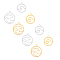 201 Stainless Steel Laser Cut Pendants, Flat Round with Auspicious Cloud, Golden & Stainless Steel Color, 20x17.5x1mm, Hole: 1.4mm, 18.5x15.5x1mm, Hole: 1.4mm, 16pcs/box
