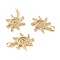 Brass Micro Pave Clear Cubic Zirconia Pendants, Cadmium Free & Lead Free, Sun, Real 18K Gold Plated, 22x18x2mm, Hole: 3.5mm