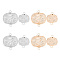8Pcs 4 Styles Lantern Iron Connector Charms, with Glass Beads Inside, Oval, Mixed Color, 35.5~45x30~40mm, Hole: 4~4.5mm, 2pcs/style