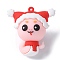 PVC Plastic Pendants, Snake with Hat & Scarf, Pink, 45.5x44.5x25mm, Hole: 2mm