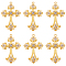 10Pcs Alloy Big Gothic Pendants, Cadmium Free & Lead Free, with Rhinestone, Cross, Golden, 75x50x7mm, Hole: 3.5mm