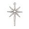 Non-Tarnish 304 Stainless Steel Pendants, Star Charms, Stainless Steel Color, 40x25x2mm, Hole: 2mm