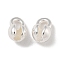 Brass Charms, Round, 925 Sterling Silver Plated, 5x4mm, Hole: 1.4mm