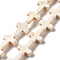 Synthetic Turquoise Dyed Beads Strands, Cross, Old Lace, 15.5x12x4mm, Hole: 1mm, about 24pcs/strand, 14.84''(37.7cm)