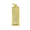 Brass Micro Pave Clear Cubic Zirconia Pendants, Cadmium Free & Nickel Free & Lead Free, Real 18K Gold Plated, Rectangle, Letter F, 23.5x7.5x2mm, Hole: 3mm