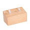 Wood Couple Rings Display Stands, Wooden Finger Ring Holder, Rectangle, Bisque, 4.5x8x4.5cm