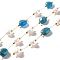 Natural Pearl & Apatite Beaded Chains, with Stainless Steel Findings, Long-Lasting Plated, Soldered, Golden, 5~9.5x4~8x2~5mm, 4~6x5.5~8mm