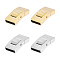 DICOSMETIC 4Pcs 2 Colors Vacuum Plating Stainless Steel Rectangle Bayonet Clasps Integral Bayonet Clasp Leather Cord End Connectors for Bracelets Necklaces Buckle Jewelry Making