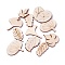 Wooden Cabochons, Laser Cut Wood Shapes, Leaf, PapayaWhip, 24~36x17~37x2.7mm
