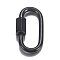 304 Stainless Steel Screw Carabiner Lock Charms, for Necklaces Making, Quick Links, Oval, Electrophoresis Black, 26x13x2mm, Screw: 7x4.5mm