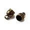 Brass Cord Ends, Antique Bronze, 9x6mm, Hole: 1mm