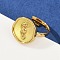 Golden 304 Stainless Steel Finger Rings, Ion Plating(IP), Sea Horse, 15x15mm