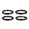 4Pcs Natural Crackle Agate & Indian Agate & Natural Agate & Synthetic Hematite and Coconut Beads Stretch Bracelets Set for Women Men, Inner Diameter: 2-1/8 inch(5.5cm)