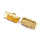 304 Stainless Steel Ribbon Ends, Real 18K Gold Plated, 9x15x6mm, Hole: 3x1.5mm