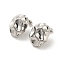 Honeycomb Rack Plating Brass Stud Earrings, Cadmium Free & Lead Free, Platinum, 20.5x17mm