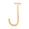 201 Stainless Steel Links connectors, Letter, Golden, Letter.J, 37x19x1mm, Hole: 1mm