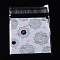 Rectangle OPP Cellophane Bags, with Flower Pattern, White, 13.1x9.9cm, Unilateral Thickness: 0.035mm, Inner Measure: 12x10.9cm, about 95~100pcs/bag