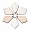 Unfinished Natural Poplar Wood Pendants, Laser Cut Wood Shapes, Undyed, Kite, Antique White, 24x15.5x1.5mm, Hole: 1.6mm