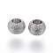 Non-Tarnish 304 Stainless Steel Textured Spacer Beads, Round, Stainless Steel Color, 4x3mm, Hole: 1.8mm