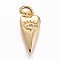 Brass Pendants, with Cubic Zirconia, Heart with Evil Eye, Clear, Golden, 15.5x7x1.5mm, Hole: 3mm