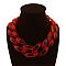 Frosted Acrylic Chunky Twisted Chain Necklacs for Women, with Metal Clasps, Golden, FireBrick, 19.69 inch(50cm)