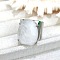 Oval Brass with Natural Quartz Crystal Cuff Rings, Platinum, Inner Diameter: 18mm