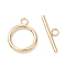 304 Stainless Steel Toggle Clasps, Real 18K Gold Plated, Ring: 23x18x2.5mm, Hole: 3mm, Bar: 25x7.5x2.5mm, Hole: 3mm