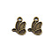 Tibetan Style Alloy Charm Enamel Settings, Cadmium Free & Lead Free, Butterfly, Antique Bronze, 15x12x2mm, Hole: 2mm