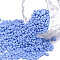 11/0 Grade A Round Glass Seed Beads, Baking Paint, Light Sky Blue, 2.3x1.5mm, Hole: 1mm, about 48500pcs/pound