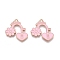 Valentine's Day Theme Alloy Enamel Pendants, Lead Free & Cadmium Free, Golden, Heart Lock Charm, Pink, 27x25x1.2mm, Hole: 1.8mm