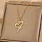 304 Stainless Steel Heart Initial Pendant Necklaces for Women Men, Golden, Letter I, 15.75~17.72 inch(40~45cm)