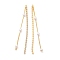 Brass Rhinestone Tassel Big Pendants, with ABS Plastic Imitation Pearl Bead, Real 18K Gold Plated, 73x2x2mm, Hole: 1mm