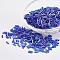 Glass Bugle Beads, Transparent Colours Rainbow, Medium Blue, 12x2mm, Hole: 0.5mm, about 5000pcs/bag