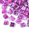 2-Hole Drawbench Glass Seed Beads, Opaque Spray Painted, Rectangle, Medium Violet Red, 5x4.5~5x2~2.5mm, Hole: 0.5~0.8mm