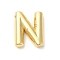 Rack Plating Brass Pendants, Balloon Letter Charm, for Personalized Name Necklaces Making, Long-Lasting Plated, Lead Free & Cadmium Free, Real 18K Gold Plated, Letter N, 22x17x5mm, hole: 2.5x1.5mm