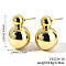 Geometric Shiny Plastic Stud Earrings, Golden, Round, 29x19mm