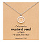 Flat Round 201 Stainless Steel Mustard Seed Pendant Necklaces for Women, Silver, 17.72 inch(45cm)