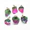 Natural Quartz Crystal  Pendants, with Brass Findings, Dyed, Nuggets, 35~55x20~40x10~30mm, Hole: 7x4mm